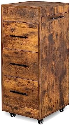 Salon Trolley Cart with Wheels, 3-Drawer Rolling Hair Styling Station, Mobile Beauty Trolley with Hot Tools Holder, Storage for Salon, Barbershop, Spa & Tattoo, Rustic Brown by OmySalon