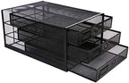 Annova Desk Organizer Wire Mesh 3 Tier Sliding Drawers Paper Sorter/Multifunctional/Premium Solid Construction for Letters, Documents, Mail, Files, Paper, Kids' Art Supplies (Black) - Image 6