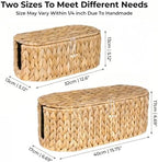 Set of 2 Cable Management Box, Handwoven Cord Hider Box with 3 Open Slots - Image 2