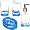 Locco Decor 4 Piece Acrylic Liquid 3D Floating Motion Bathroom Vanity Accessory Set Duck by LoccoDecor