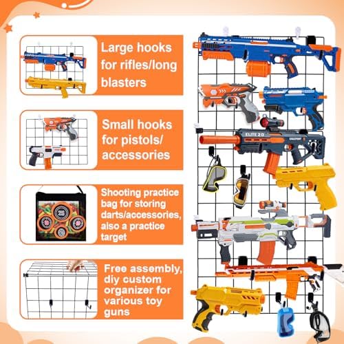 Wall Mount Toy Gun Storage Organizer with Bag,Organizer for Toy Gun - Image 2