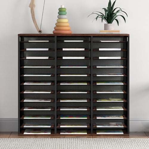 PAG Mass Mail Sorter - Adjustable Mail Holder, Countertop Literature Organizer, Student Mailbox for Classroom, Desktop Bill Paper Organizer for Office Home School, 36 Compartments, Brown - Image 7
