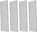 Commercial Grade Gridwall Panels – Heavy Duty Grid Panel for Any Retail Display, 2’ Width x 6’ Height, 4 Gridwall Panels Per Carton (Black Finish) by Home