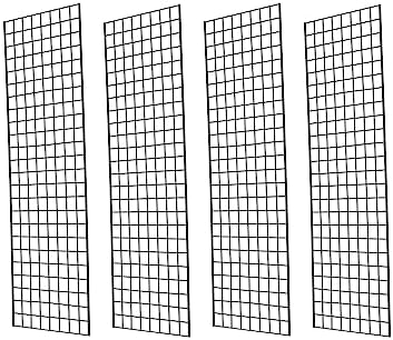 Commercial Grade Gridwall Panels – Heavy Duty Grid Panel for Any Retail Display, 2’ Width x 6’ Height, 4 Gridwall Panels Per Carton (Black Finish) by Home