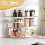 3-Tier Bathroom Organizer Countertop, Corner Bathroom Counter Organizer, Makeup for Vanity Skincare Organizers and Storage, Kitchen Counter Organizer Perfume Organizer (Gold) - Image 5