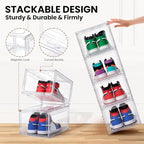 12 Pack Acrylic Shoe Boxes,Clear Plastic Stackable Sneaker Box,Shoe Containers,Shoe Display Case,Sneaker Storage,Fits Up to Size 15 - Image 4