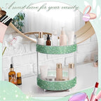 Honeydak Rotating Perfume Organizer Tray, 2 Tiers, Resin Diamond, Green - Image 4