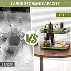Coffee Bar Accessories, Station Organizers,Large Capacity Storage with Drain Board,Whisky Tray,Mug Tea Cup Holder Coffee Bar Organizer,Retro Green - Image 3