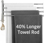 KES Swivel Towel Rack, Swing Arm Towel Bar 4-Arm Extra Long 19.5" Swing Out Towel Rack for Bathroom Wall, Hand Towel Rack Wall Mounted 18/8 Stainless Steel Polished Finish, A2103S4L50 by KES