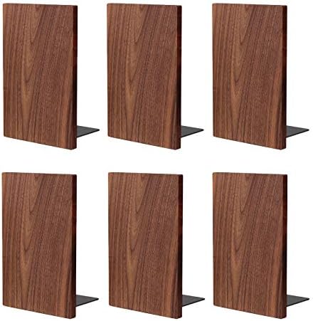 Muso Wood Handmade Walnut Non-Skid Book Ends, 3 Pairs by Musowood
