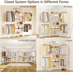 ONBRILL H3 Expandable Wall Mounted Closet System, Heavy Duty Clothing Rack - Image 6