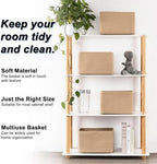 4 Pack Storage Baskets for Organizing, Woven Baskets for Shelves - Perfect for Toys, Books, Towels, and Clothes, Durable Gift Basket Bins Toy Storage, 12.7''L x9''W x7.8''H, Jute - Image 2