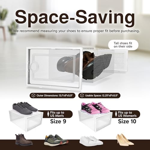 Reli. Shoe Boxes (14 Pack) | Clear Shoe Storage Boxes, Stackable & Compact - Image 4