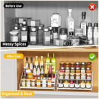 2 Pack Spice Rack Organizer for Cabinet, Depth Adjustable 4 Tier Spice Rack - Image 3