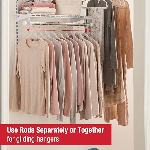 Rubbermaid Configurations Custom Closet Kit 3-6 Ft. Adjustable Metal Wire Shelving White Finish Expandable Organization System Hardware Included for Home Closet/Pantry/Laundry/Mudroom - Image 4