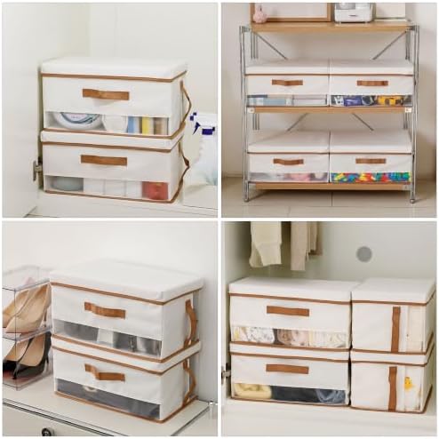 Large Closet Organizer Storage Bins with Lid and Handles, 6 Pack - Image 6