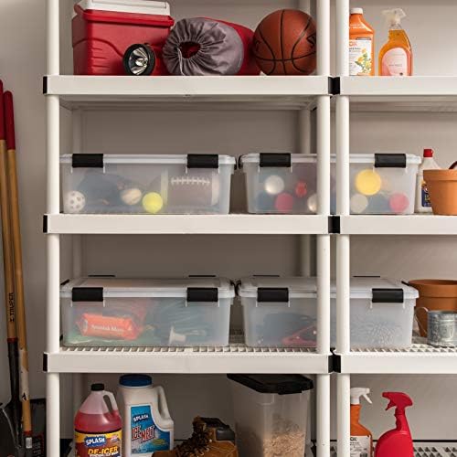IRIS USA 41 Quart WEATHERPRO Plastic Storage Box with Durable Lid and Seal and Secure Latching Buckles, Clear with Black Buckles, 1 Pack - Image 3