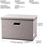 PRANDOM Large Collapsible Storage Containers with Lids [5-Pack] Linen Fabric Foldable Storage Bins Boxes Organizer Baskets Cube with Cover for Home Bedroom Closet Office Nursery (17.7x11.8x11.8) - Image 5