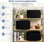 ECDYQXVU 15x10x9 Black Woven Cotton Rope Storage Basket Handles 2 Pack - Image 4