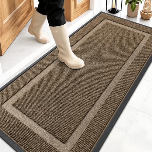 OLANLY Front Door Mat Outside 59x23, All-Season Heavy-Duty Rubber Doormat by OLANLY
