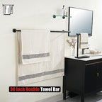 JQK Double Towel Bar Black, 39 Inch 304 Stainless Steel Thicken 1mm Towel Rack for Bathroom, Bath Towel Holder Matte Black Wall Mount, Useable Length 36 Inch, TB100L36-PB - Image 5