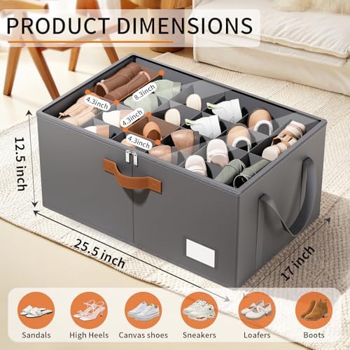 Shoe Organizer for Closet, Fits up to 40 Pairs, Gray, 2 Pack - Image 2