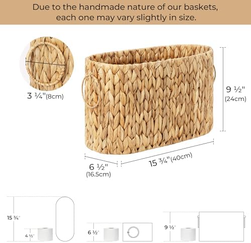 StorageWorks Toilet Paper Storage Basket, Wicker Toilet Paper Holder - Image 2
