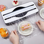 DICOSMETIC 1Pc Plastic Wrap Cutter Aluminum Foil Dispenser Cutter 2 in 1 Wrap Organizer Reusable Cling Film Slide Cutters Black Food Wraps Cutters Dual-Slot Multifunctional for Wax Paper - Image 3