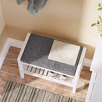 SONGMICS Shoe Rack Bench, Padded Seat, Storage Shelf, Holds Up to 350 lb - Image 4