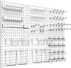 Peg Board Kit, Includes Pegboard and Accessories,with Hooks and Bins,Peg Board Wall Organizer for Office,Ornaments Display,Crafts Organization (129, White) by Daanxw
