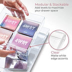 iDesign The Sarah Tanno Collection Plastic Cosmetic Drawer Organizer, 8" x 12" x 2", Clear - Image 5