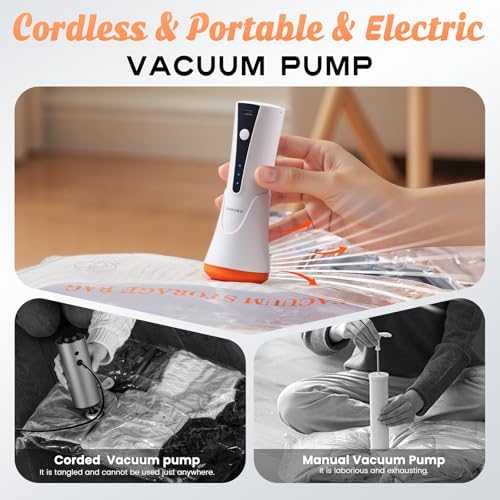15 Combo Travel Vacuum Storage Bags with Portable Cordless Electric Pump - Image 2