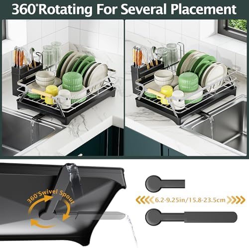 Epicano Dish Drying Rack for Kitchen Counter,Large Capacity,Silver - Image 6