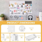 48 PCS Pegboard Wall Organizer Kit, 6 Panels with 42 Hooks and Baskets - Image 2
