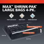 Hefty MAX Shrink-Pak Vacuum Seal Storage Bags for Clothing, Travel, Bedding | Tear & Water Resistant, Dual-Valve Space Saver Compression Bags - Large, 4-Pack - Image 4