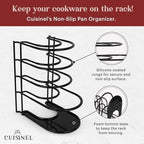 Cuisinel Silicone-Coated Pan Organizer, 12" Cast Iron Skillet Rack, 2 Pack - Image 4