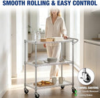 WORKPRO 40" 3-Tier Utility Cart, 330 LBS Capacity, Adjustable Shelves - Image 3
