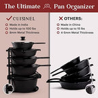 Cuisinel Pan Organizer for Cast Iron, XL 5-Tier Rack, Matte Black 15.9" - Image 3