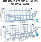 Spice Rack Wall Mount, 4 Pack Spice Organizer, Light Blue - Image 2