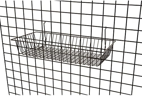 Only Garment Racks #5624B (Pack of 6) Black Wire Baskets for Grid wall and Slat wall - Merchandiser Baskets, Black Wire Basket 24" L x 12" D x 4" H (Set of 6) (Pack of 6) - Image 3