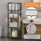 Snughome Towel Rack Free Standing 4-Tier M-Shaped Detachable Dividers, Metal Towel Storage Shelf for Bathroom, Pool Towel Rack Holder, Space-Saving Storage Organizer, Modern Bath Towel Storage Holder - Image 4