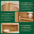 Bathroom Fluted Arched Wall Cabinet Set 2, 23.6''W Medicine Cabinet,Natural - Image 4