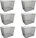 YBM Home Kitchen Pantry Organizer Wire Baskets for Shelves, Cabinets, Pantry, Countertop, Mesh Open Storage Bin Metal Basket for Organizing Food Supplies, 6 Pack by YBMHome