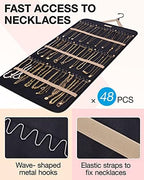 BAGSMART Hanging Jewelry Organizer Necklace/Earring/Ring 2-Sided XL Black - Image 2