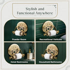 Bright Brass Wall Mount Toilet Paper Holder 7.25" Wide Vintage Crown Style Solid Brass Easy Install Toilet Tissue Paper Holders with Wooden Roll for Bathroom | Renovators Supply Manufacturing - Image 6
