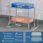 Utility Tool Cart with Wheel, 45In Large Rolling Utility Carts with Handle - Image 3