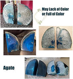 Teal Agate Bookends Heavy Duty Geode Stone Book End Holders Decorative - Image 7