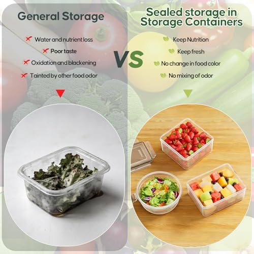 62 PCS Large Food Storage Containers with Lids Airtight Reusable Plastic - Image 5