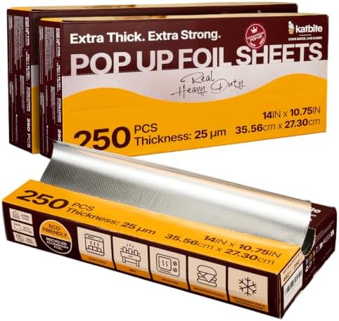 Katbite Pop-Up Aluminum Foil Sheets, 500 Count, 14 x 10.75 Inch, 25 Micron by katbite