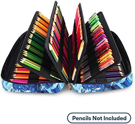 YOUSHARES Color Pencil Case 300 Slots - Oxford Colored Pencil Case with Zipper Holds 300 Colored Pencils or 200 Gel Pens for Prismacolor Colored Pencils & Gel Pen (Quicksand Blue) - Image 3